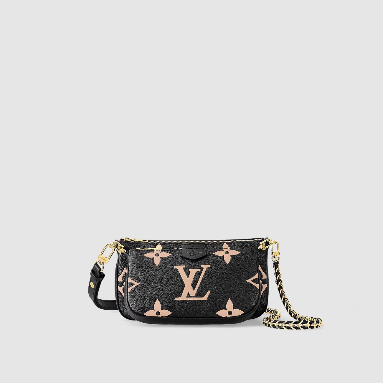 Túi Louis Vuitton Multi Pochette Accessoires Nữ Bicolor Đen Be